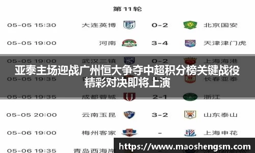 亚泰主场迎战广州恒大争夺中超积分榜关键战役精彩对决即将上演